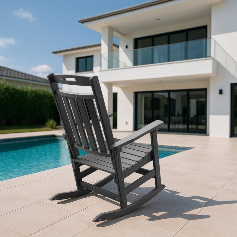 HDPE All-Weather Outdoor Rocking Chair, Porch Deck Rocker