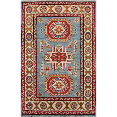 Blue Kazak Accent Rug Handmade Wool Carpet - 2'1" x 3'1"