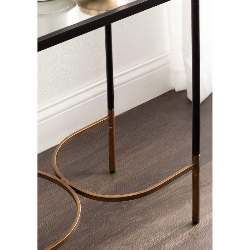 Kate and Laurel Catriona Side Table Mirror and Metal