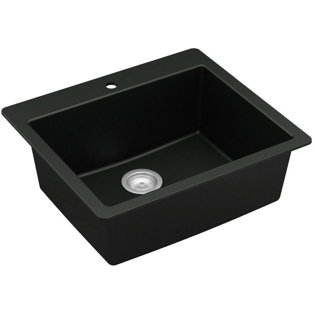 Karran USA QT-820 Top Mount 25" Single Bowl Quartz/Granite Kitchen