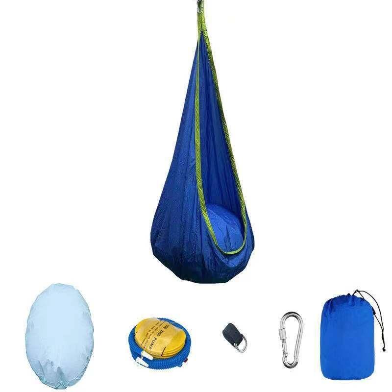 Wellco 59 in. x 27.5 in. Kids Pod Swing Seat Cotton Child Hammock Chair for Indoor and Outdoor