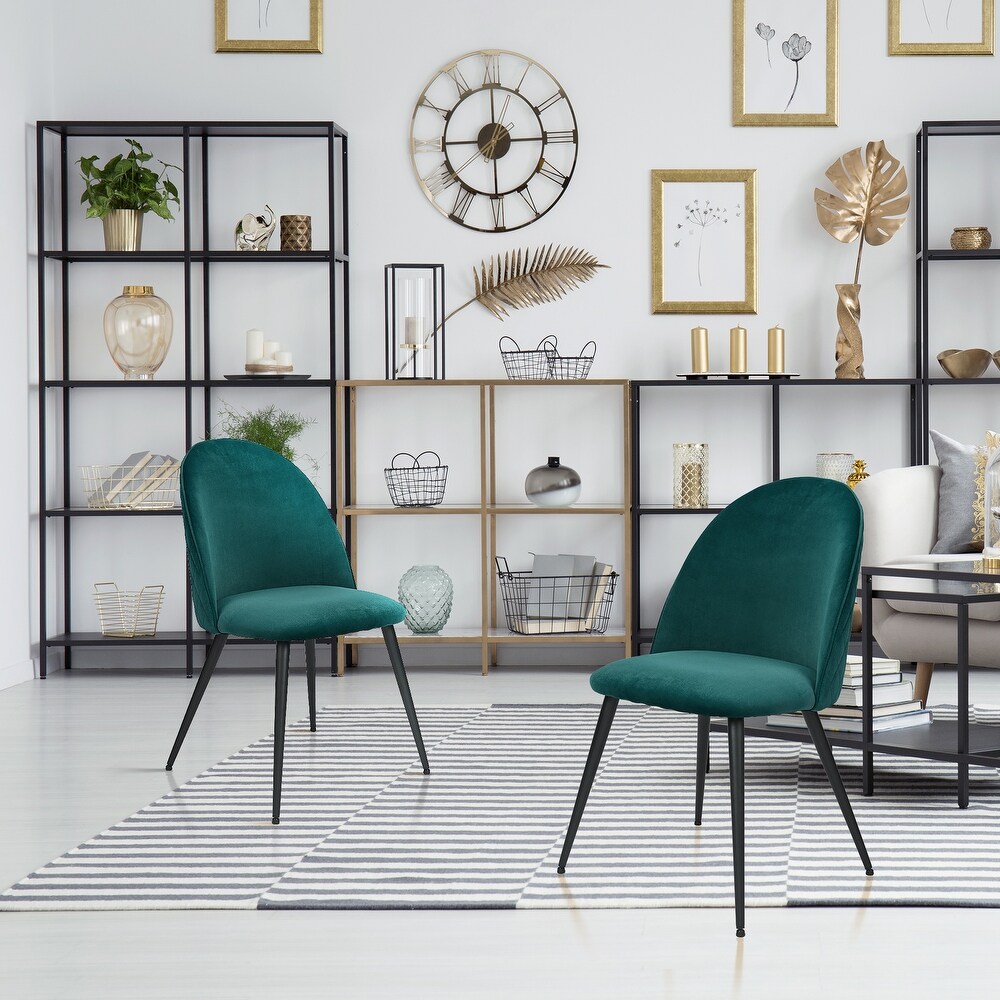 Green suede hotsell dining chairs