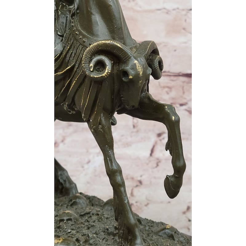 Roman Cavalry Centurion Solider On Imitative Horseback - Bronze Sculpture By Kamiko