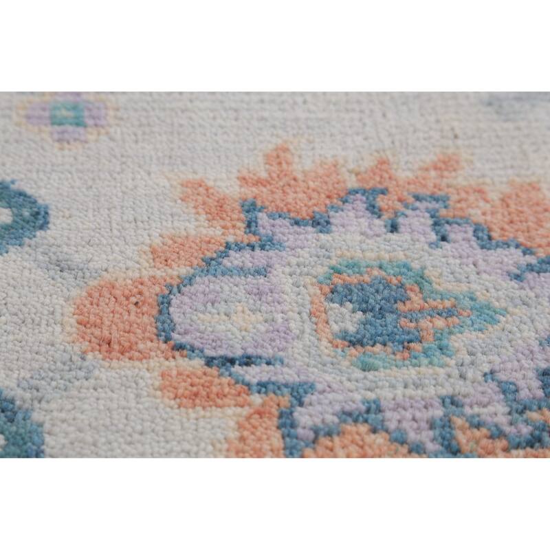 Hand Knotted Oriental 100% Wool Carpet Transitional All-Over Beige & Ivories Oushak Area Rug - 12' 2'' X 9' 1''