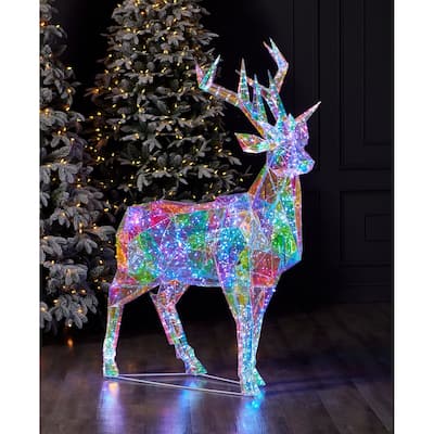 Prismatic Iridescent Christmas Deer 57", LED lights