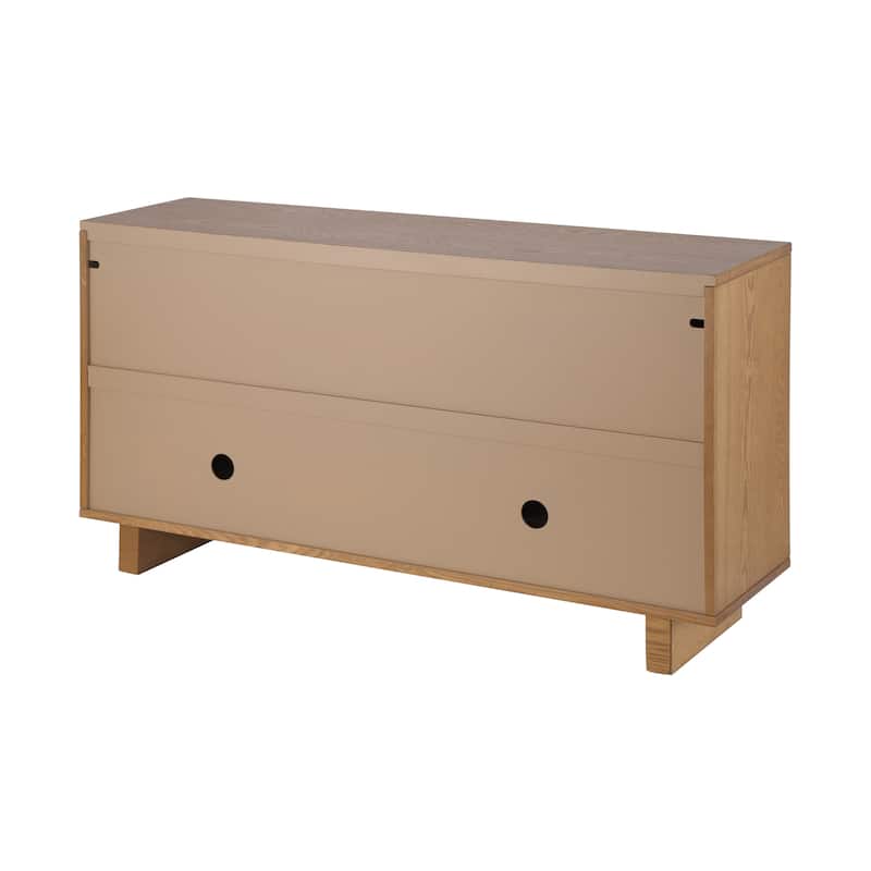 Christopher Knight Home - Lyra 59" Modern Sideboard Storage Cabinet with 4 Doors - Ash Veneer & MDF with Metal Handles