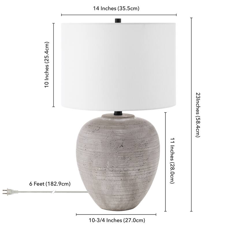 Shira 23" Tall Ceramic Table Lamp with Fabric Shade