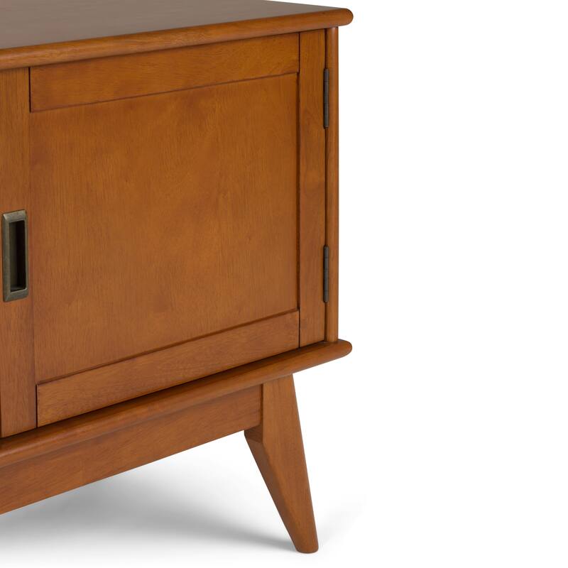 WYNDENHALL Tierney SOLID HARDWOOD 60 inch Wide Mid Century Modern TV Media Stand For TVs up to 65 inches - 60"w x 18"d x 26" h