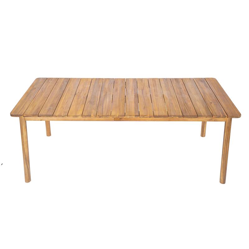 Christopher Knight Home - Modern Outdoor Solid Acacia Wood Dining Table with Rectangular Top