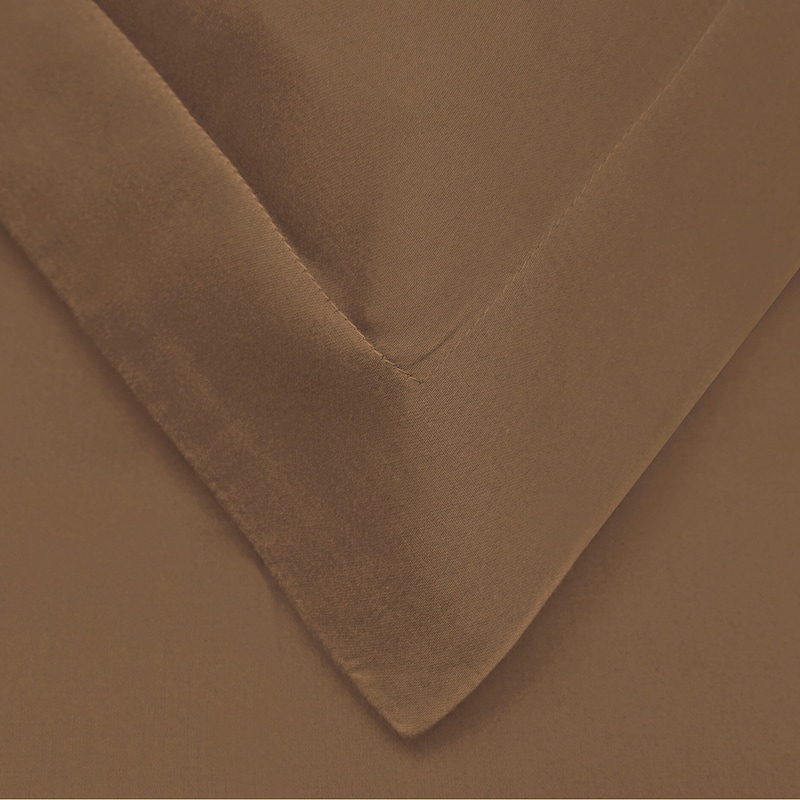 Superior 300 Thread Count Combed Cotton Sateen Duvet Cover Set - Taupe - Full - Queen