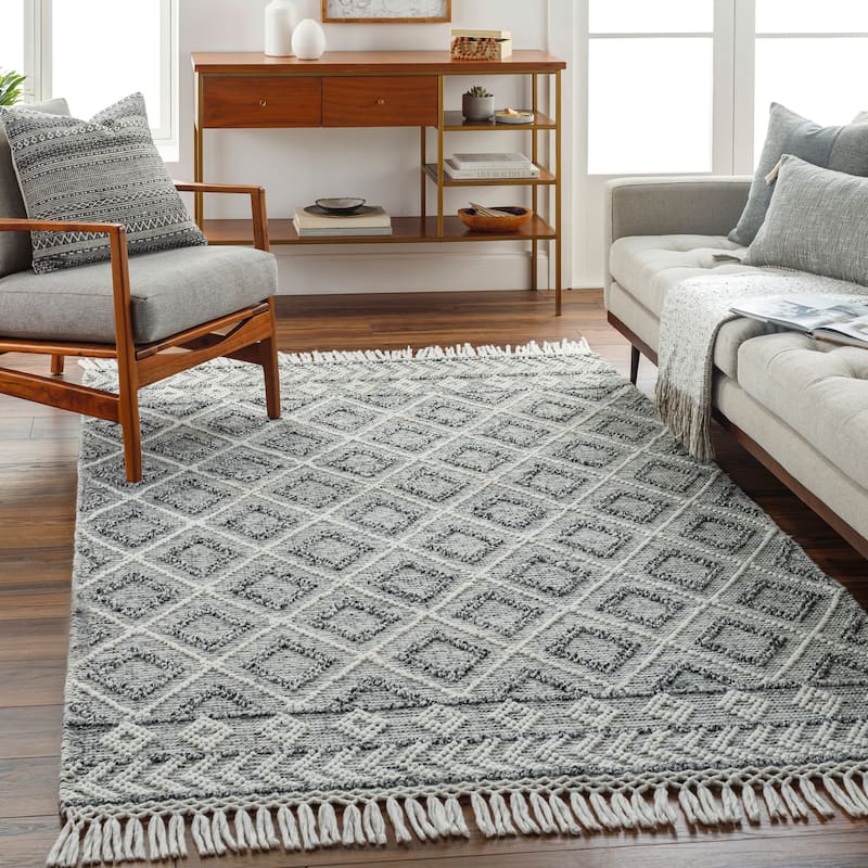 Artistic Weavers Anye Handmade Indoor/ Outdoor Bohemian Area Rug - 5' x 7'6" - Charcoal