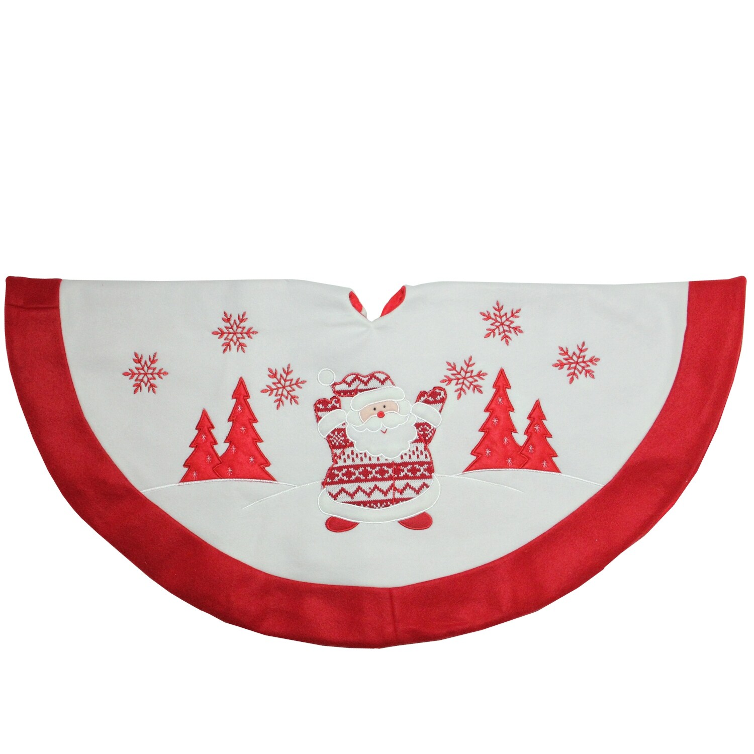 Shop 33 Red And White Knit Santa Claus Embroidered Christmas Tree
