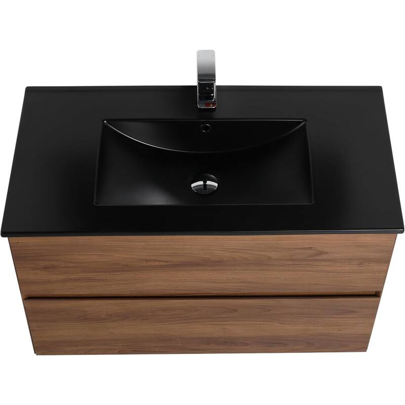 Blossom Wall Mounted Floating Bathroom Vanity with Double Acrylic Sink