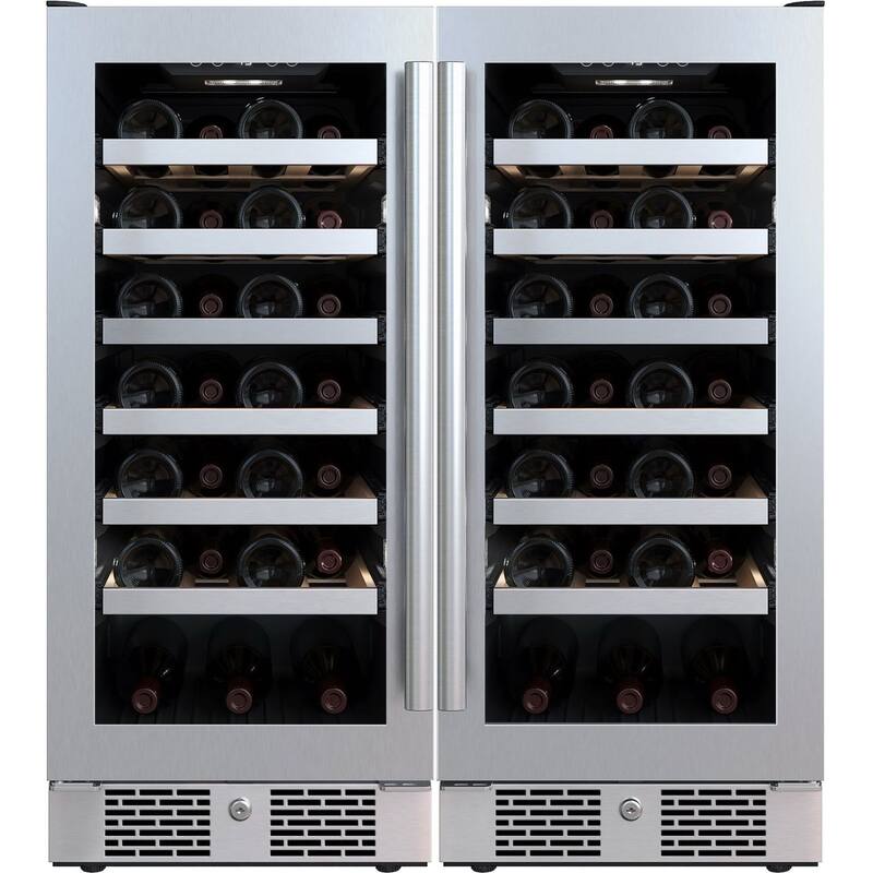 Avallon AWC152SZDUAL 30" Wide 54 Bottle Capacity Wine Cooler with Door - Stainless Steel