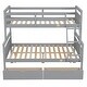 preview thumbnail 16 of 21, Twin over Full Bunk Bed with Ladder, Two Storage Drawers, Safety Guardrail