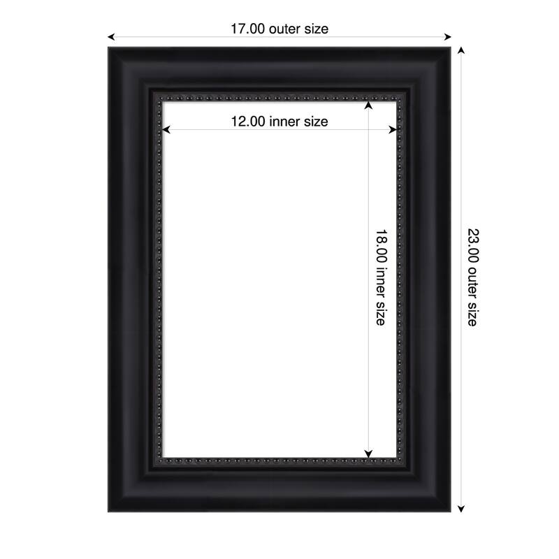 Amanti Art Astor Black Framed Dry Erase Magnetic Board - 17 x 23 in - Astor Black