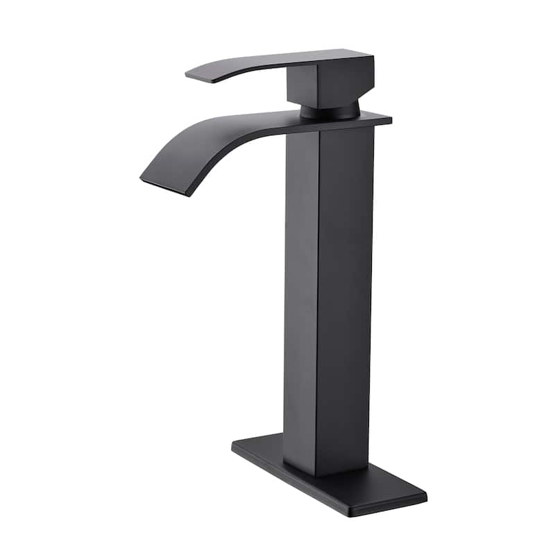 Modern Single Handle Sink Vanity Bathroom Faucet with Waterfall Spout, Anti Corrosion, Anti Rust, Easy Clean