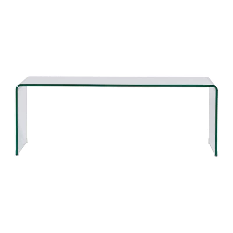 Curvo Clear Tempered Glass Waterfall Coffee Table