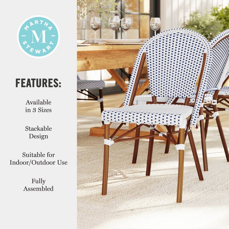 Martha Stewart All-Weather Stackable Patio Bistro Dining Chair - 19"W x 21.75"D x 35"H