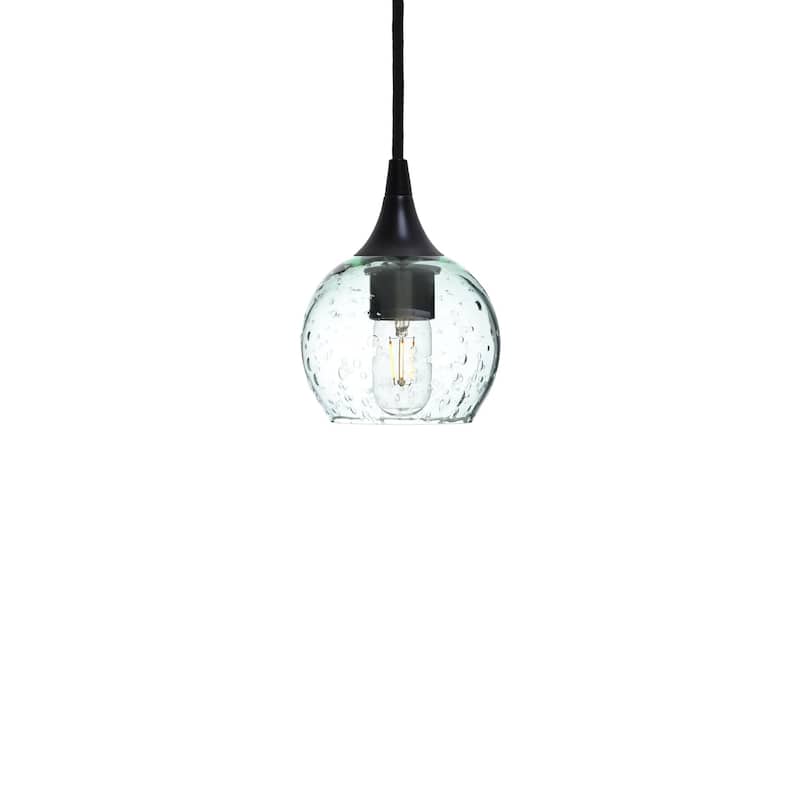 763 Lunar: Single Light Pendant - Eco Clear/Matte Black
