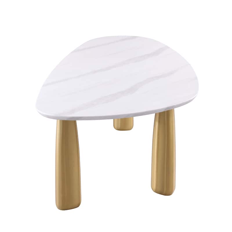 Furniture of America Luvien Modern 7-Piece White Sintered Stone Top Oval Dining Table Set