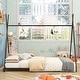 preview thumbnail 15 of 32, Twin Size Metal House Bed with Triangle Structure, Low Platform for Kids