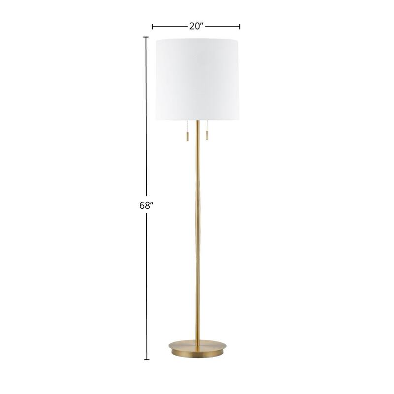 Eliza 68" Floor Lamp with Fabric Shade - Gold