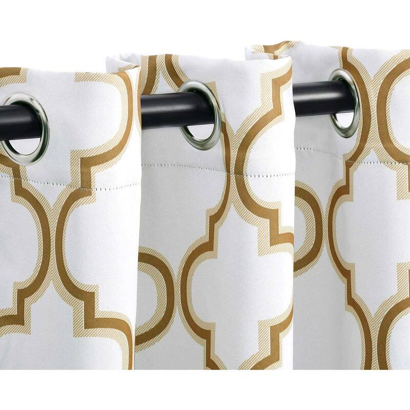 Superior Bohemian Trellis Room Darkening Grommet Curtain Panel - (Set of 2)