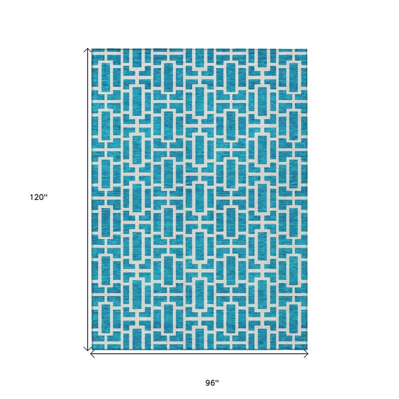 HomeRoots Geometric Transitional Rectangle Outdoor Rug