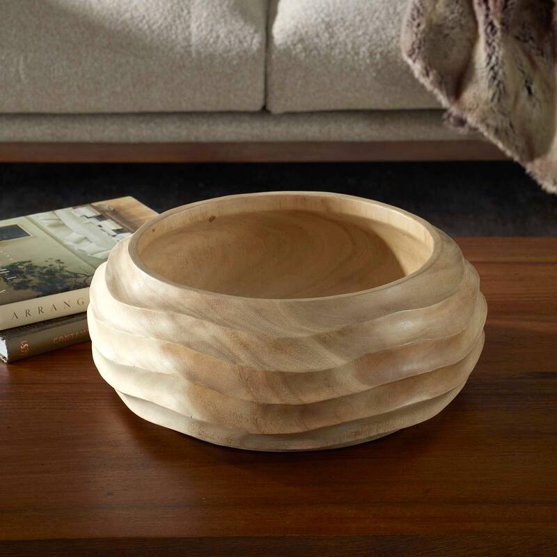 Uttermost 17136 Waveform 16" Wide Wood Decorative Bowl