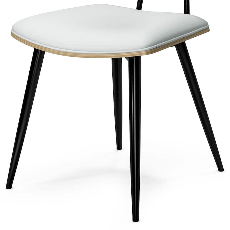 Nyla Mid Century Modern Dining Chair (Set of 2) in Vegan Faux Leather - 20.5" D x 19.3" W x 31"H