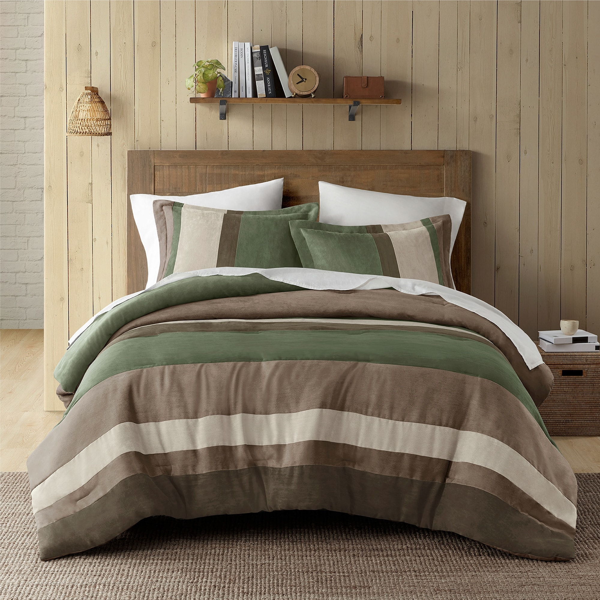 Chelsea Square Cascade Reversible Plush Faux Suede Comforter Set