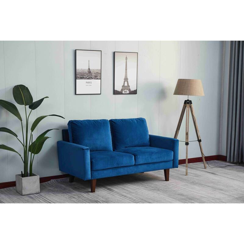 Velvet Square Arm Loveseat