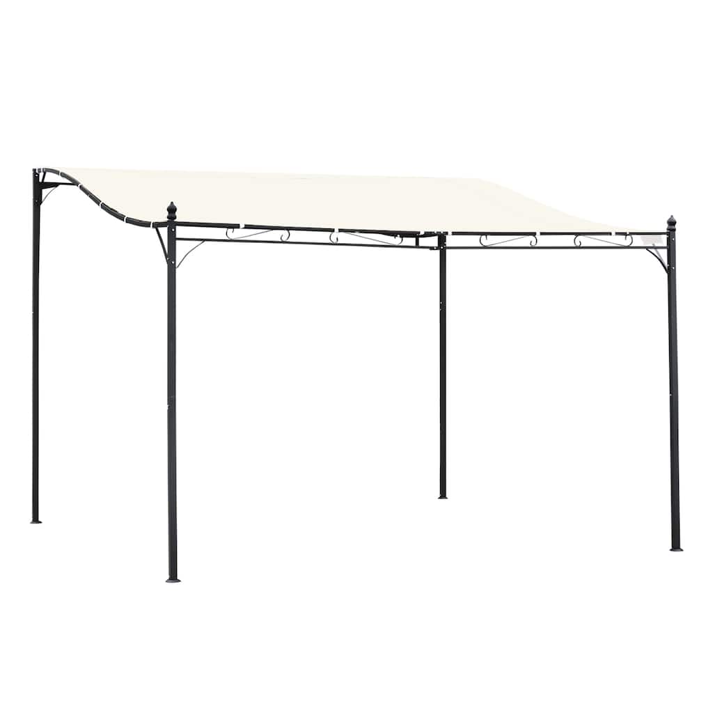 10' x 13' Steel Outdoor Pergola with Weather-Resistant Canopy, Cream White