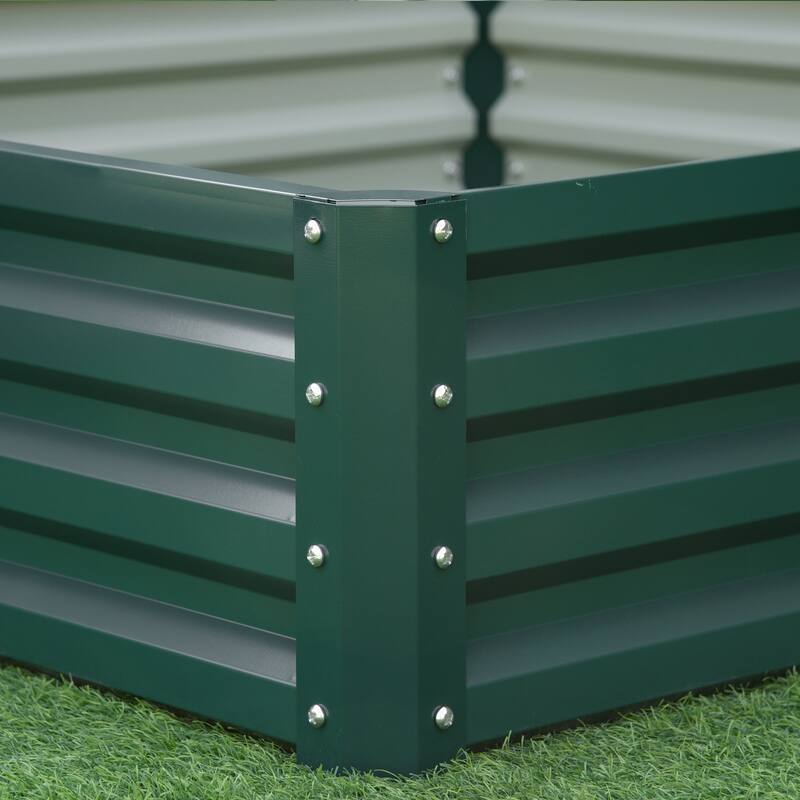 Modern Style Garden Bed Metal Plant Pots with Open Bottom, for Growing Vegetables Flowers Herbs Succulents, Greens - 8' x 10'