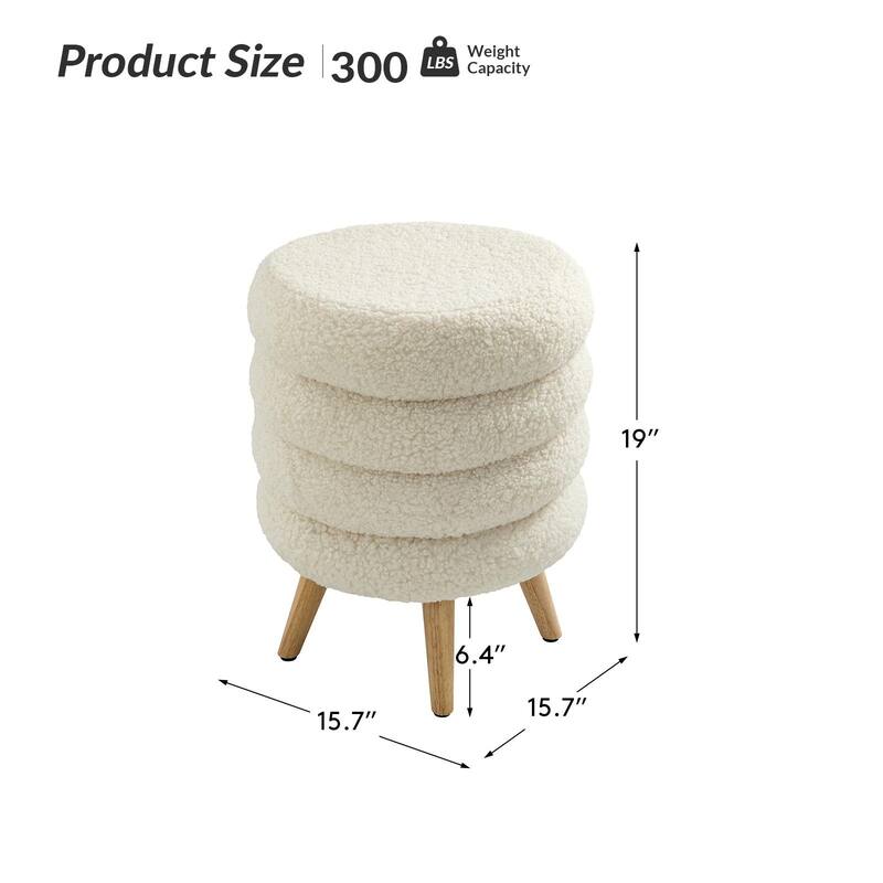 Deonicio 15.7" Wide Ottoman with Solid wood Legs