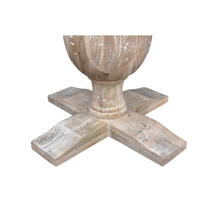HomeRoots 26" Brown Marble And Solid Wood Round End Table - 22' X '26' X '22