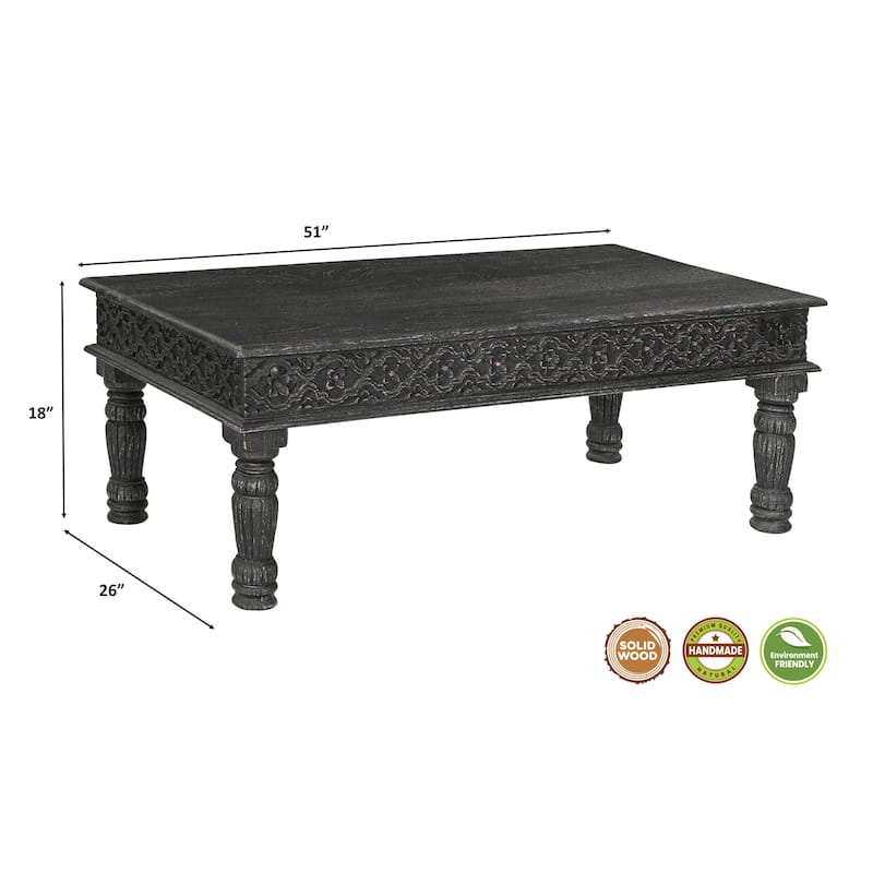 Milton 2-piece Carved Solid Wood Living Room Table Set