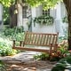 preview thumbnail 17 of 38, VEIKOUS 4 ft. Outdoor Wood Hanging Patio Porch Swing with Chains for 2 Person Natural