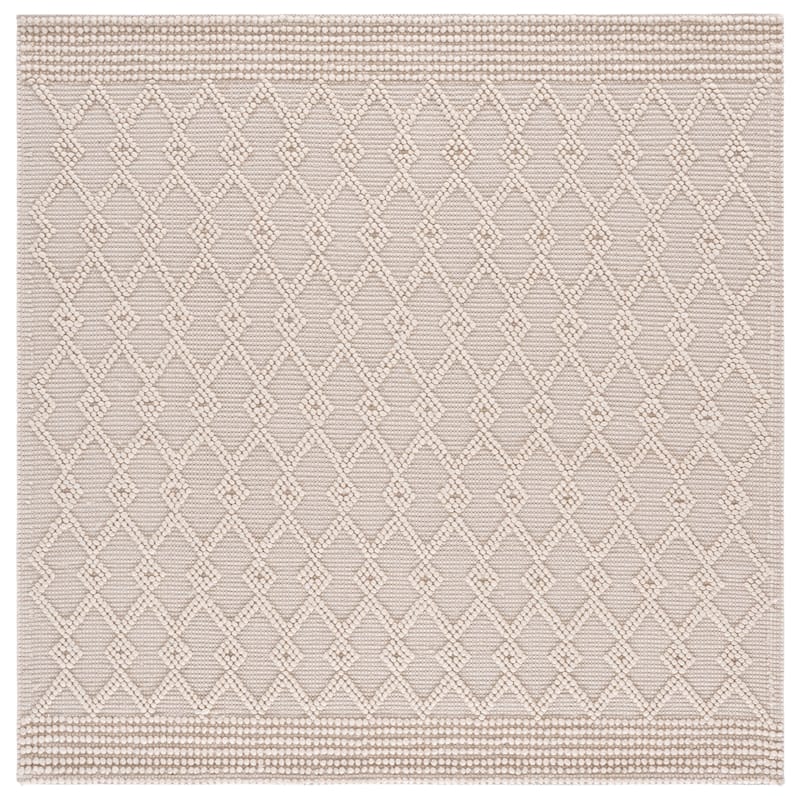 SAFAVIEH Handmade Natura Maddy Raised Textured Wool Blend Rug - 6' Square - Ivory