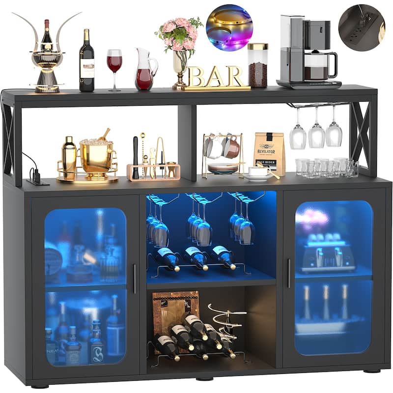Sideboard Buffet Modern Black Storage Bar Cabinet