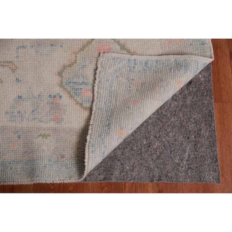 Hand Knotted Oriental 100% Wool Carpet Transitional Geometric Navy Blue & Blues Oushak Area Rug - 12' 3'' X 9' 0''