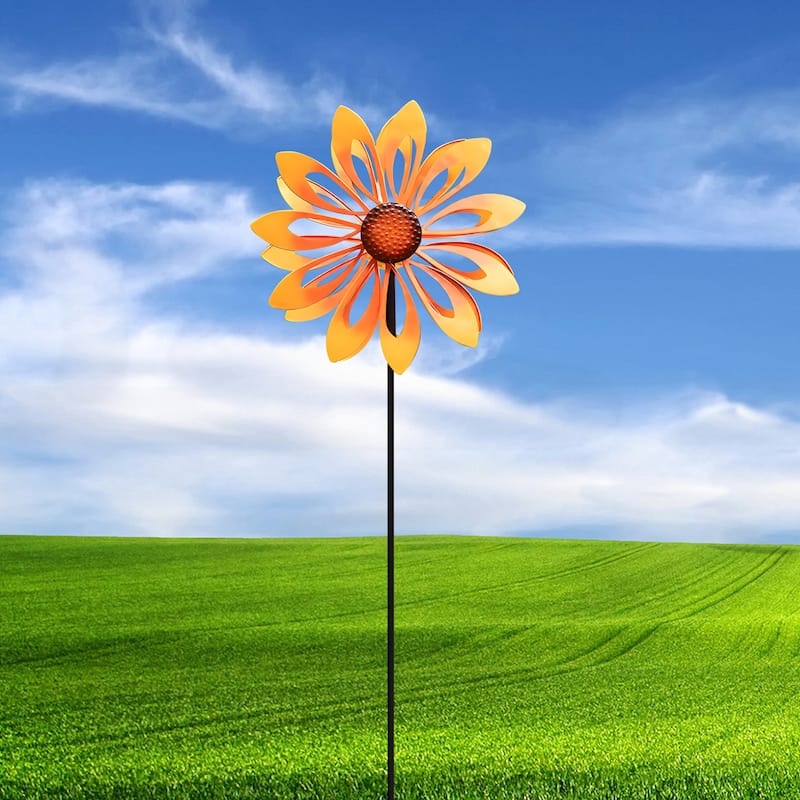 Sunflower Wind Spinner Garden Stake