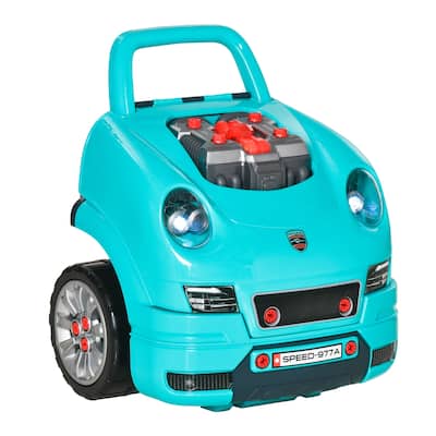 61-Piece Mechanic Workshop Toy for Kids with Tools, Lights, and Interactive Features - Teal
