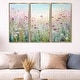 preview thumbnail 16 of 18, Designart "Wild Flowers Meadows" Flower Field Framed Art Set of 3 - Traditional Wall Art Set Purple Wall Decor 3 Pieces 36 in. W x 28 in. H - 3 Panels - Gold