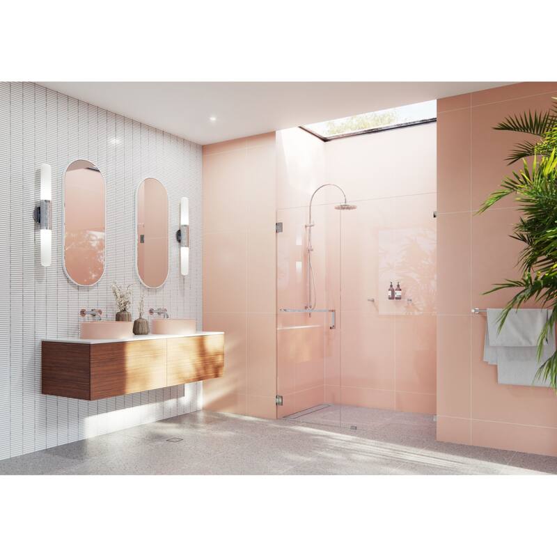 Glass Warehouse TBWH-59 Umbra 78" High x 59" Wide Hinged Frameless - Chrome