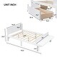 preview thumbnail 6 of 6, White Full Size Wood Platform Bed w/ Footboard Bench Upholstered Bed Frame