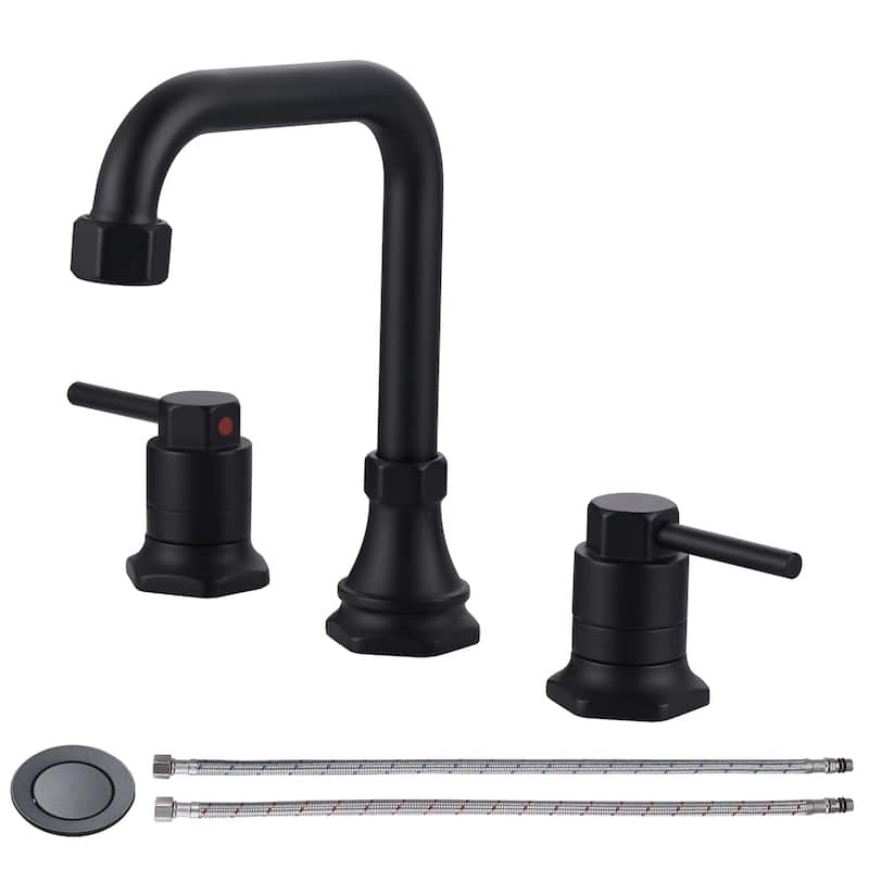 WOWOW Modern-Style Bathroom Faucet with Pop-Up Drain - Matte Black