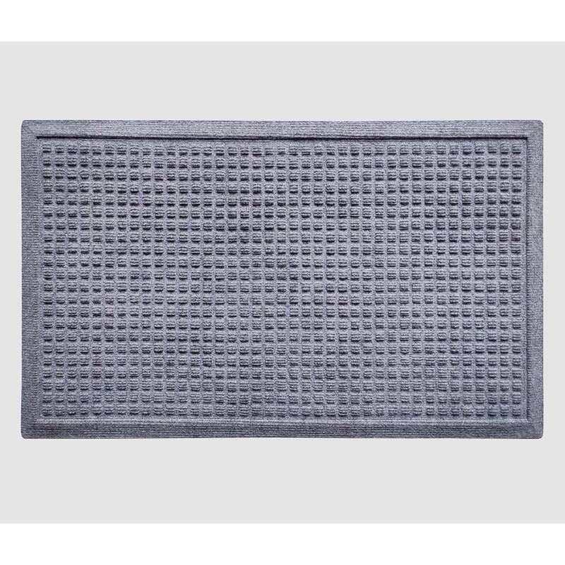 A1HC New All Weather Superior Dirt and Moisture Absorbing Polypropylene Door Mat with Non-Slip Backing for Inside Outside Use - 18"x30" - Light Gray