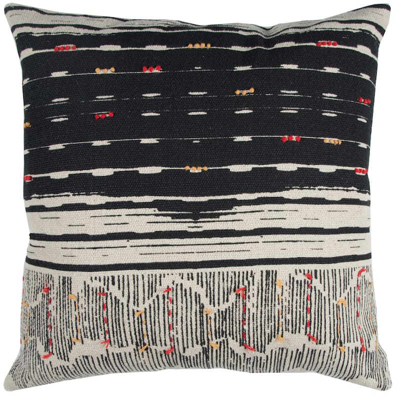 Rizzy Home Boho Stripe Hand Stitched Throw Pillow Cover